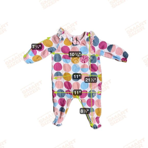 Mud Pie Baby Girl Cotton Rompers Set of 2 3-6M 6-9M Polka Dot Long Sleeve Ruffle - Picture 6 of 9